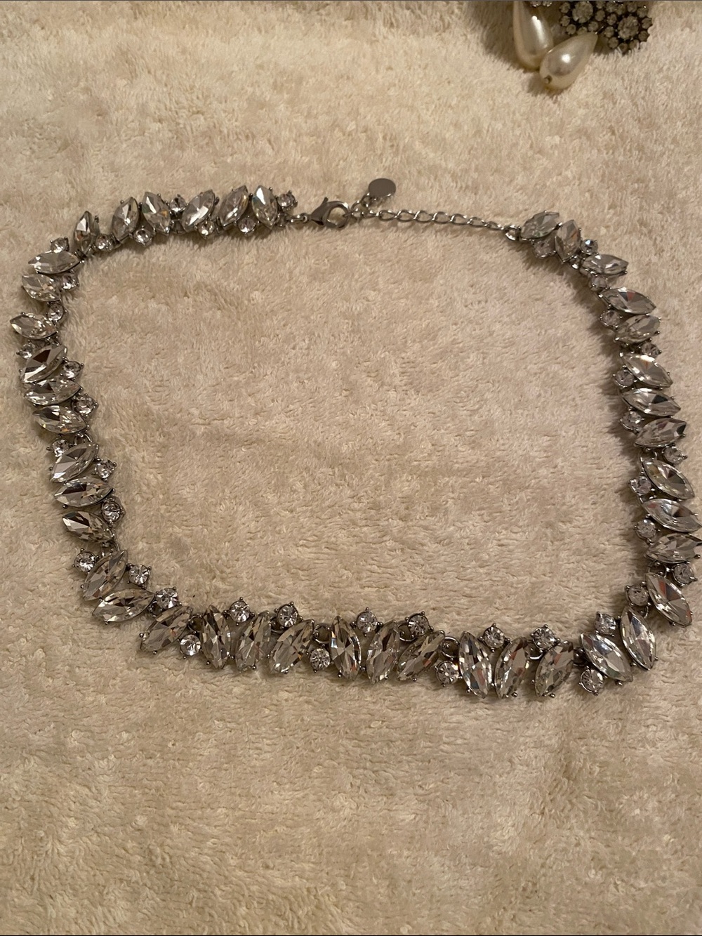 Charter club Crystal Marquise Statement Necklace - Silver Tone